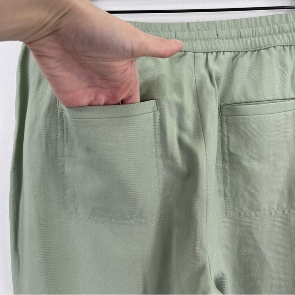 Banana Republic Pants Women Small Light Green Linen Pull On Elastic Waist Comfy - Picture 9 of 15